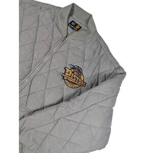 Vintage G-III Sports Jacket Mens XXL Grey Detroit Pistons NBA Quilted Faux Suede